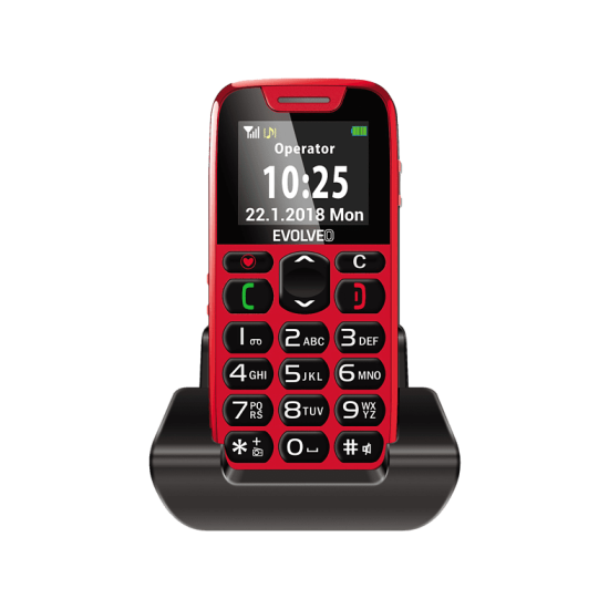 EVOLVEO EasyPhone EP-500 piros nyomógombos kártyafüggetlen mobiltelefon