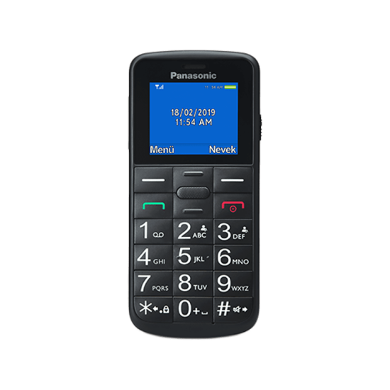 PANASONIC KX-TU110EXB SingelSIM fekete nyomógombos kártyafüggetlen mobiltelefon